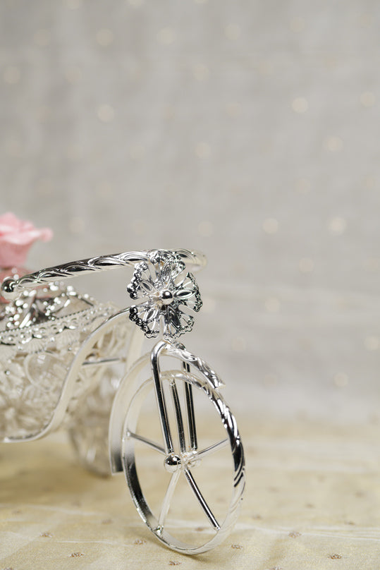 
                      
                        German Silver Floral Tricycle Basket
                      
                    