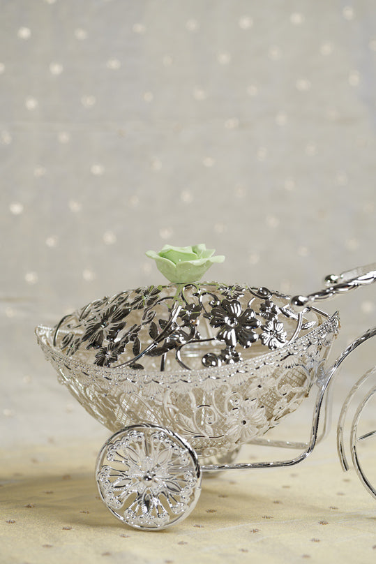 
                      
                        German Silver Floral Tricycle Basket
                      
                    