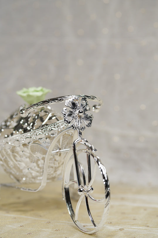 
                      
                        German Silver Floral Tricycle Basket
                      
                    