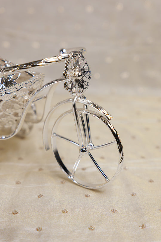 
                      
                        German Silver Floral Tricycle Basket
                      
                    