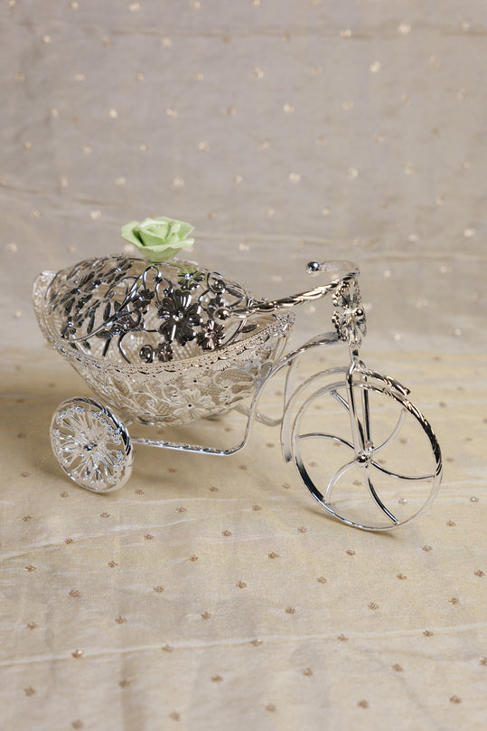 
                      
                        German Silver Floral Tricycle Basket
                      
                    