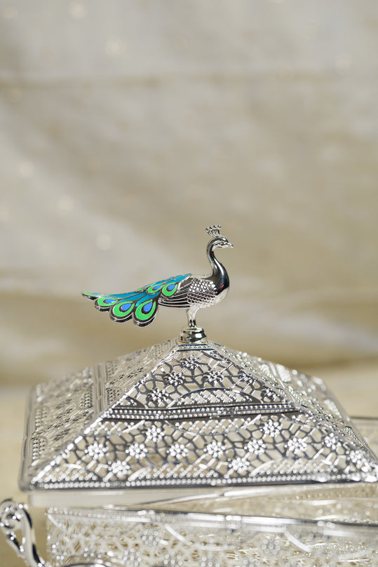 
                      
                        German Silver Peacock Chariot Box
                      
                    