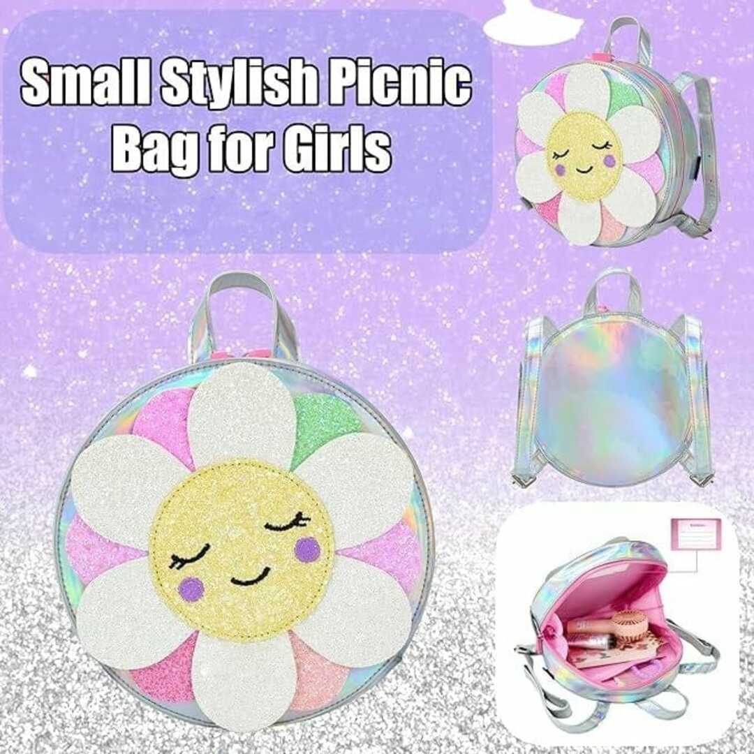 Girls backpack with smiling flower design