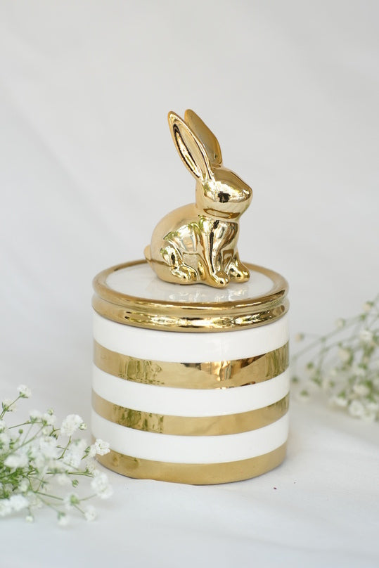 Golden Bunny Charm Jar