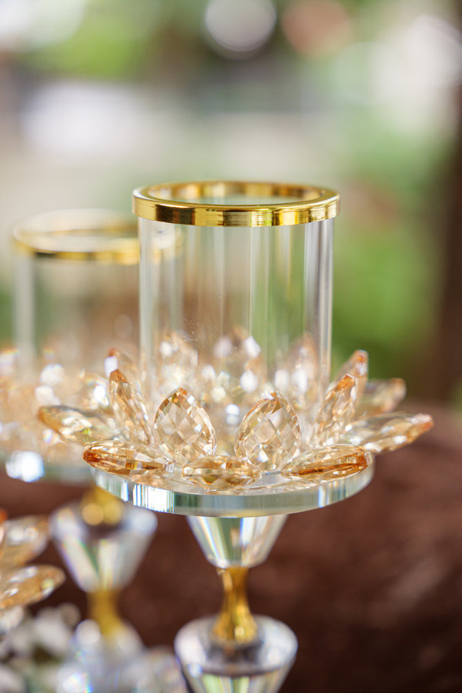 
                      
                        Golden Candle Holders with Glass Cylinders (Set)
                      
                    