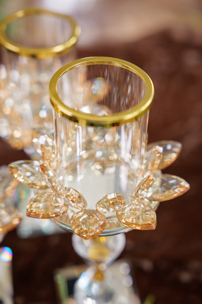 
                      
                        Golden Candle Holders with Glass Cylinders (Set)
                      
                    