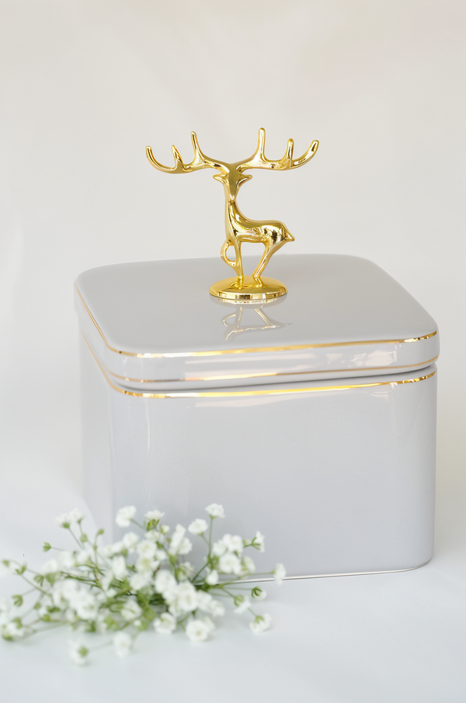 
                      
                        Golden Deer Ceramic Jar
                      
                    