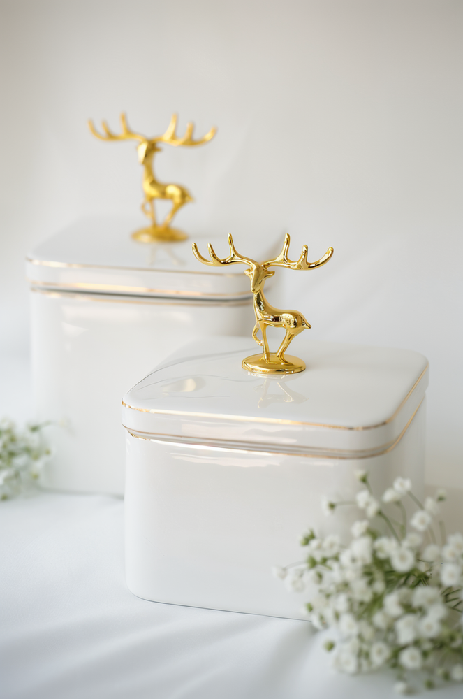 
                      
                        Golden Deer Ceramic Jar
                      
                    