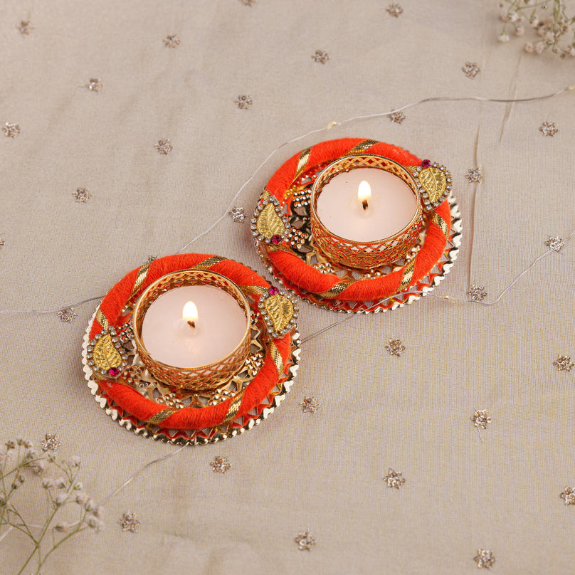Golden Leaf Tealight Holder