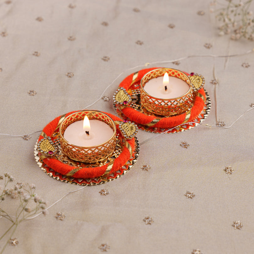 Golden Leaf Tealight Holder