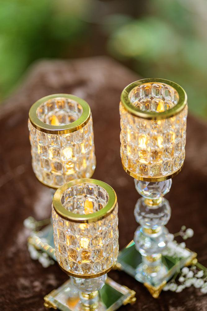 
                      
                        Golden Luxe Crystal Candle Holders (Set)
                      
                    