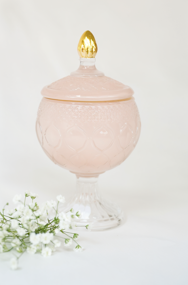 Golden Luxe Pink Candy Jar