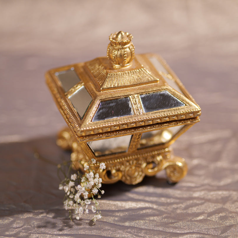 Golden Royal Glass Keepsake Box