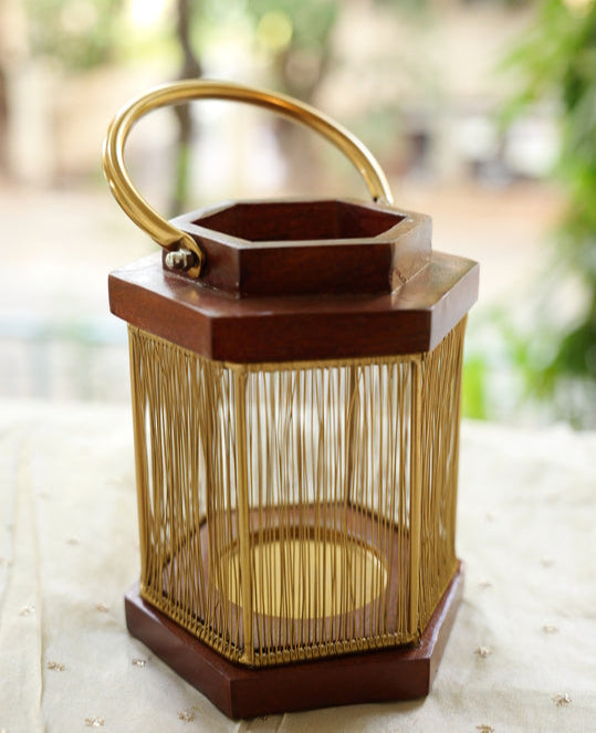 Golden Wooden Lantern