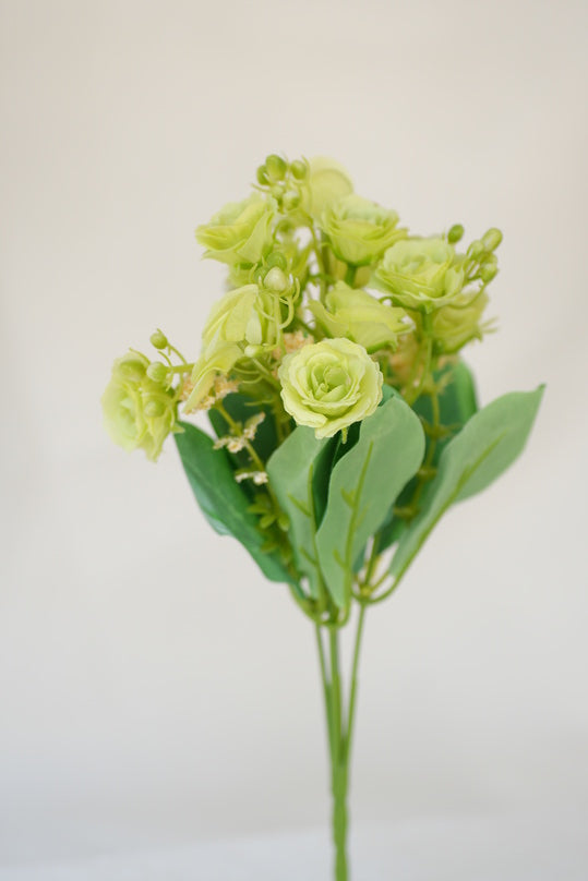 Green Petal Delight Artificial Rose Bouquet