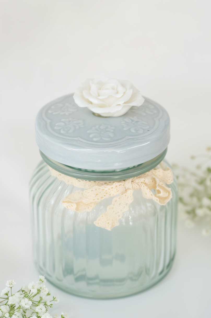 Grey Cap With Flower Jar