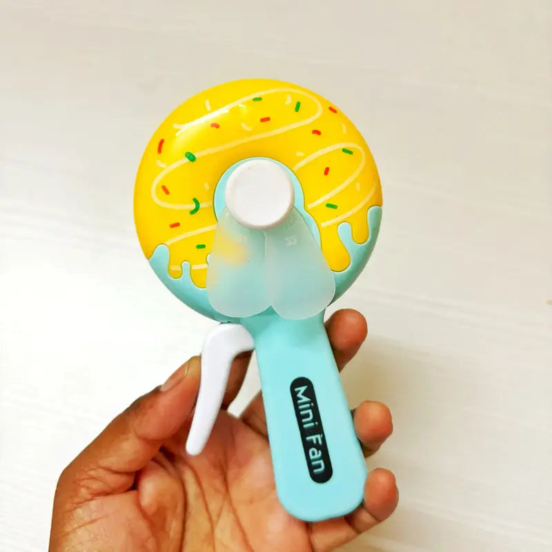 Mini Donut Hand Fan | Manual Portable Cooling Fan | Cute Donut Toy Fan