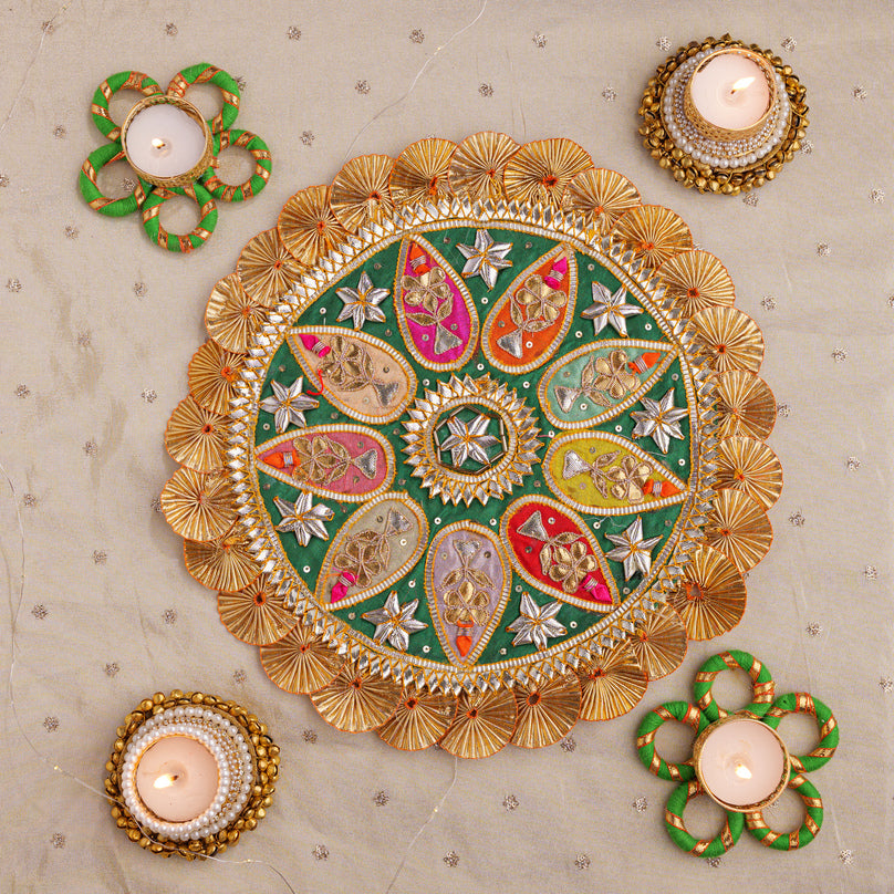 
                      
                        Handcrafted Decorative Tealight Rangoli
                      
                    