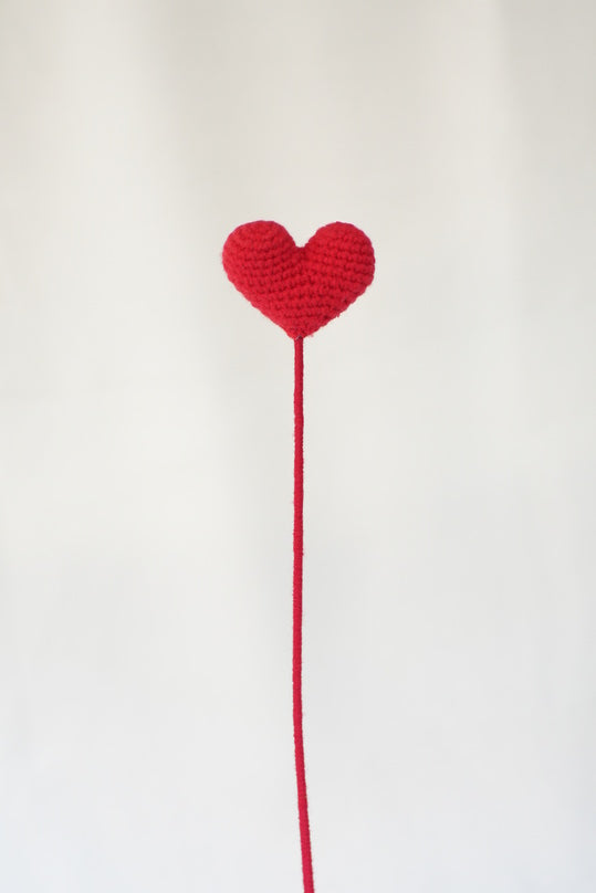 Red Heart Hand Knitted Flower