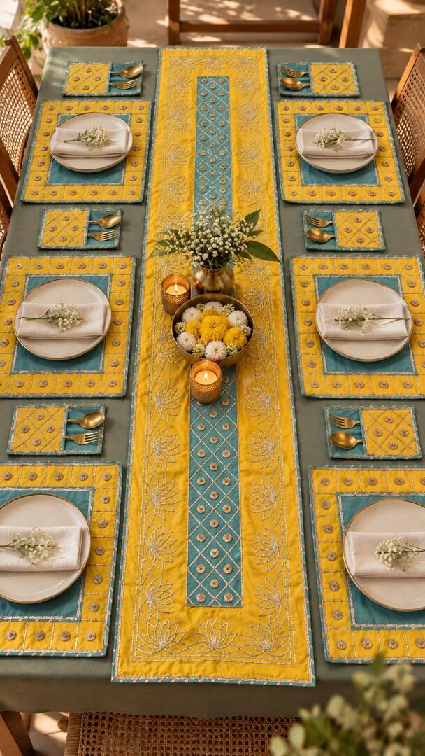 Royal Ethnic Table Linen & Cutlery Collection | Festive Dining Décor