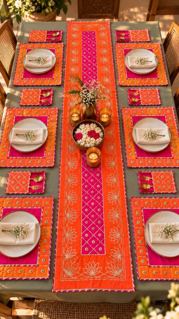 Royal Ethnic Table Linen & Cutlery Collection | Festive Dining Décor