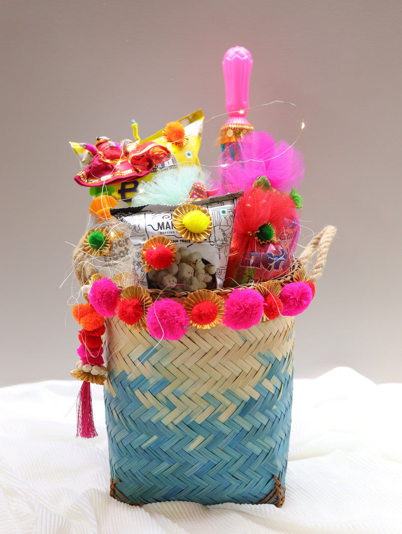 Holi Wooden Basket Hamper (Custmizable)