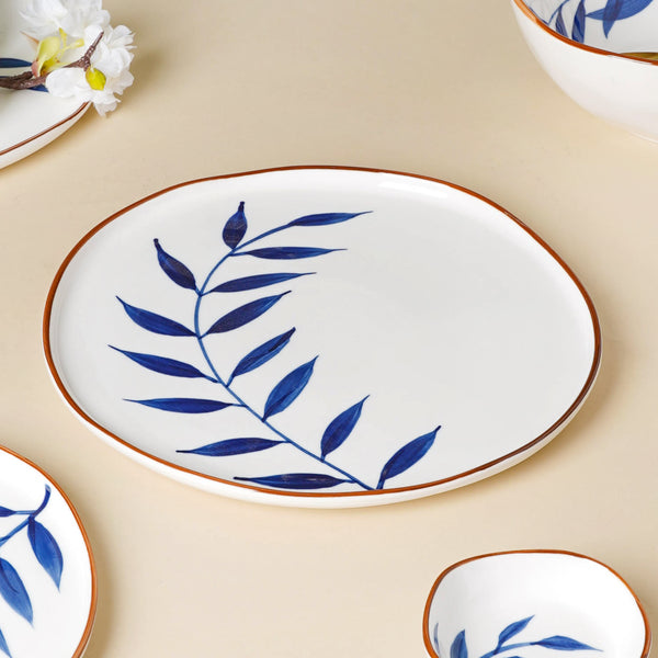 Indigo Leaf Boat Plate