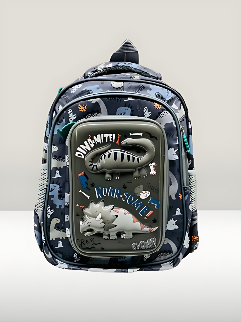 Kids dinosaur backpack with compartments