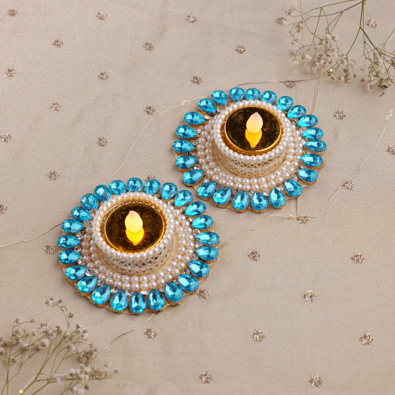 Kundan Work Decorative Tealight Holders