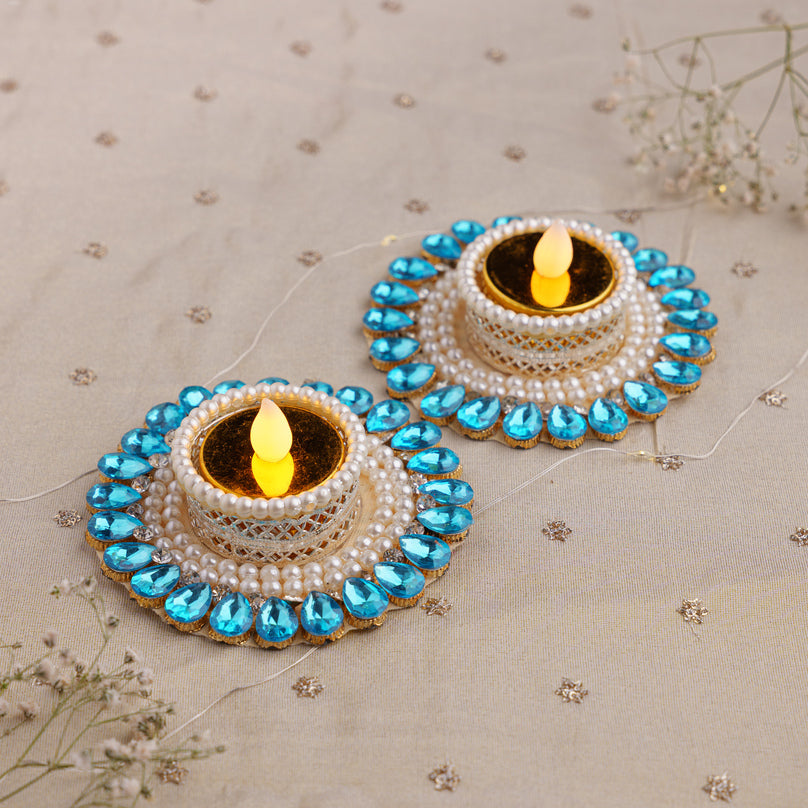 Kundan Work Decorative Tealight Holders