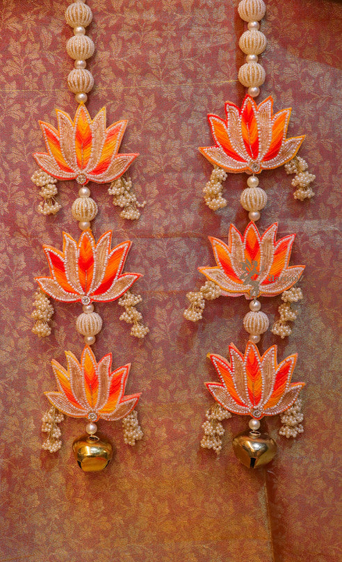 Lotus Bead Decorative Hanging with Bells