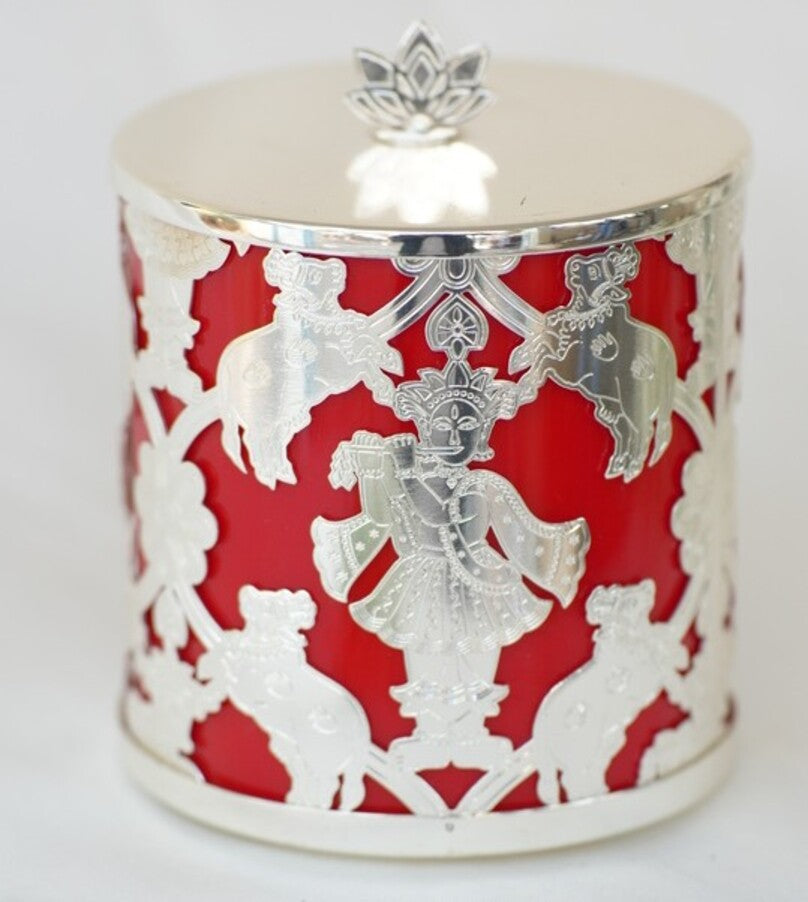 Lotus Silver-Plated Jar
