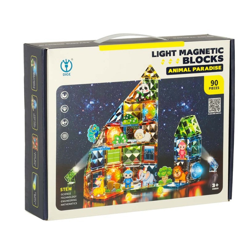 Magnetic construction blocks 90 piece building set for kids