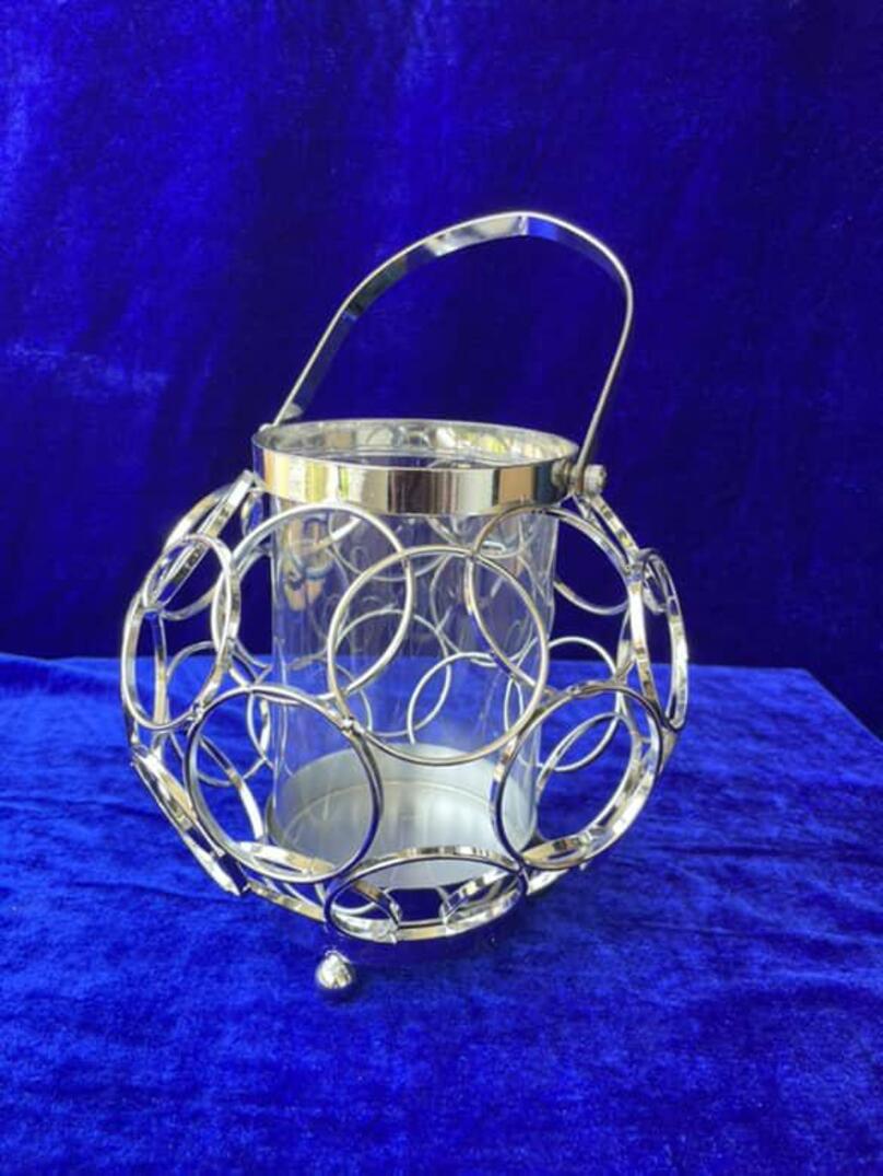 Metal Wire Crystle Lantern Candle Stand