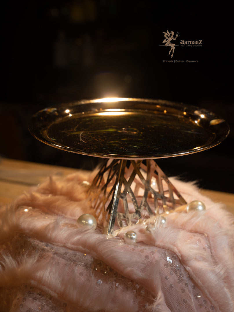Geometric rose gold dessert stand
