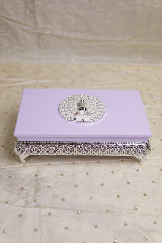 
                      
                        Peacock German Silver Rectangle Wooden Box
                      
                    