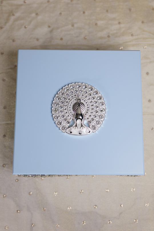
                      
                        Peacock German Silver Square Wooden Box
                      
                    