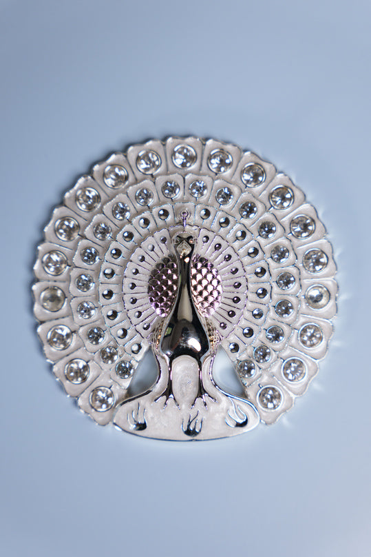 
                      
                        Peacock German Silver Square Wooden Box
                      
                    