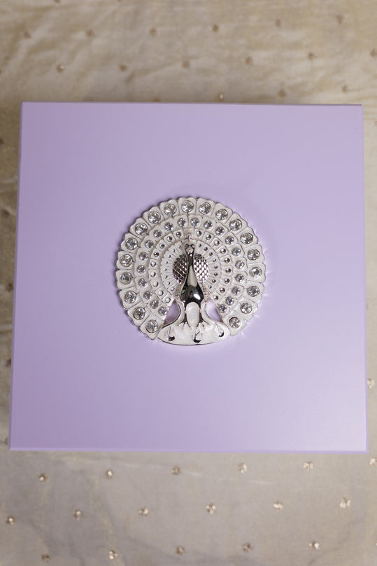 
                      
                        Peacock German Silver Square Wooden Box
                      
                    