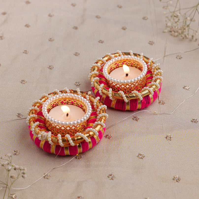 Pearl Embellished Tealight Holder