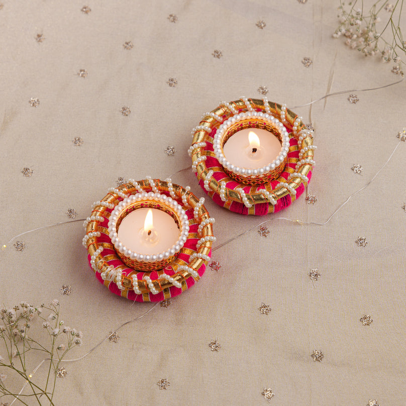 Pearl Embellished Tealight Holder