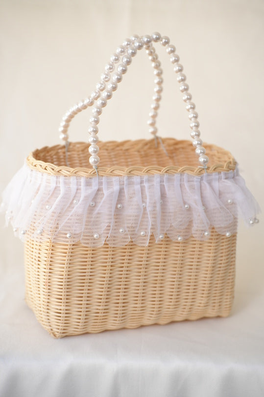 Pearl Handle Woven Basket