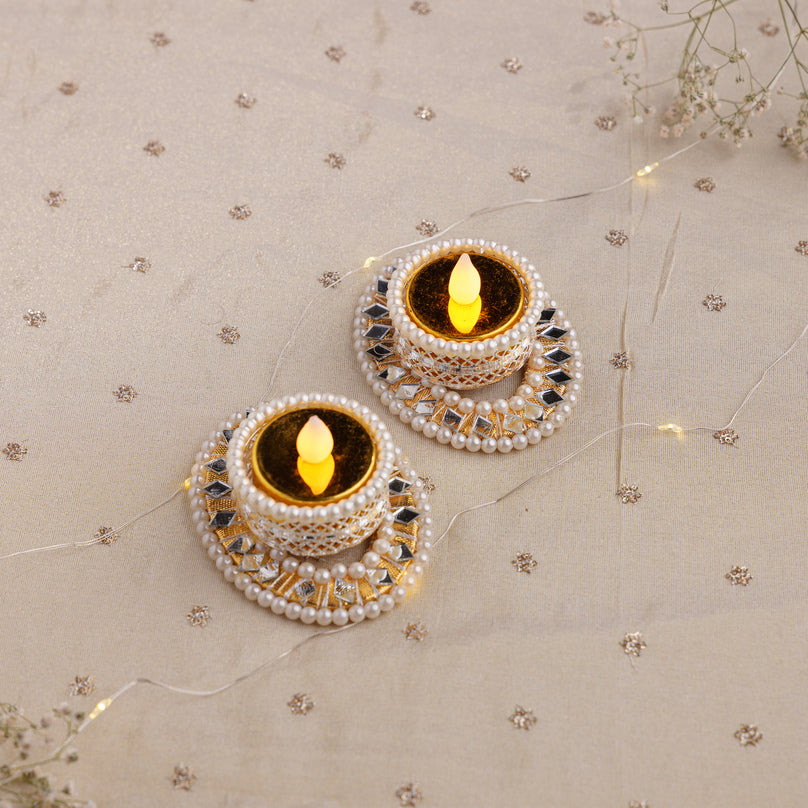 Pearl Led Tealight Holders