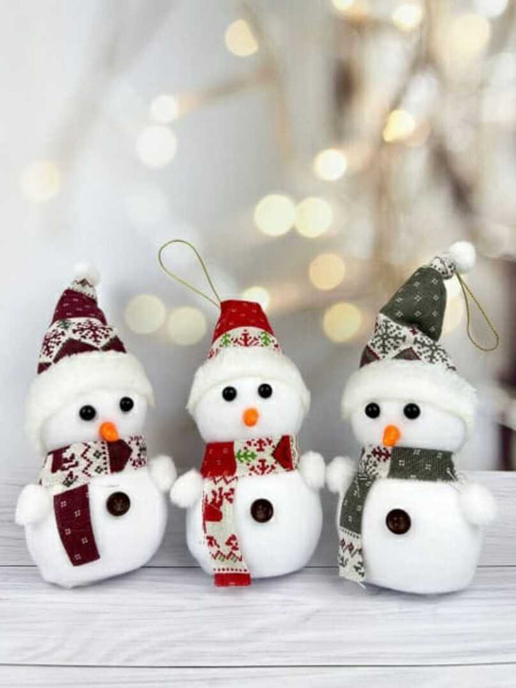 Plush Snowman Hanging Ornament