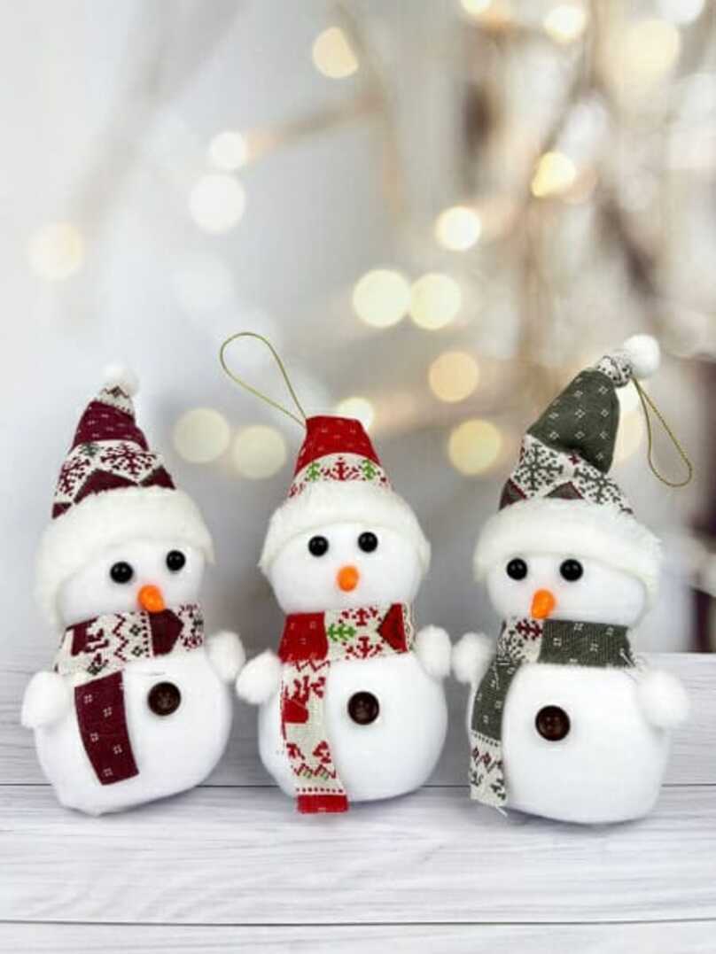 Plush Snowman Hanging Ornament