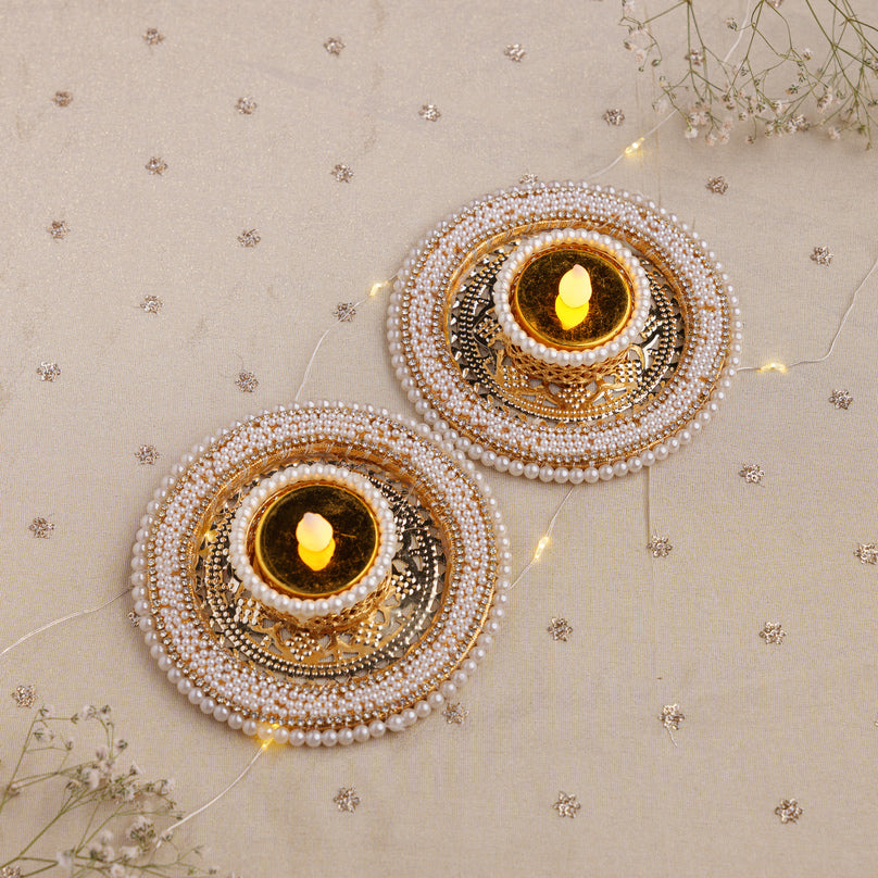 Radiant Pearl Diya