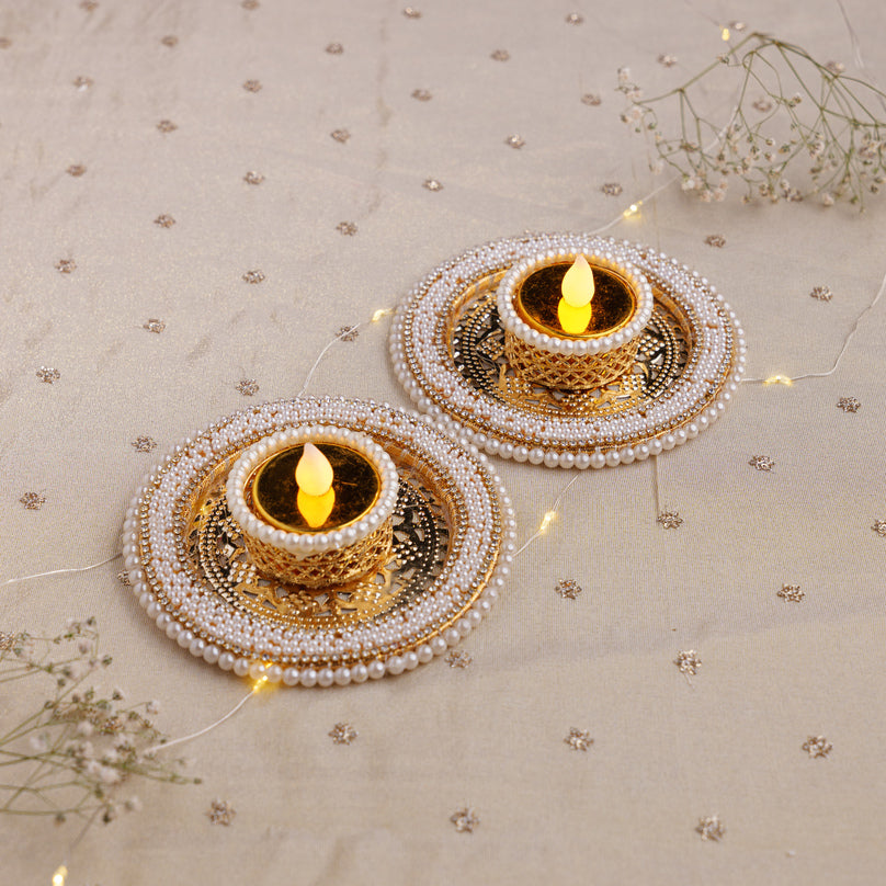 Radiant Pearl Diya