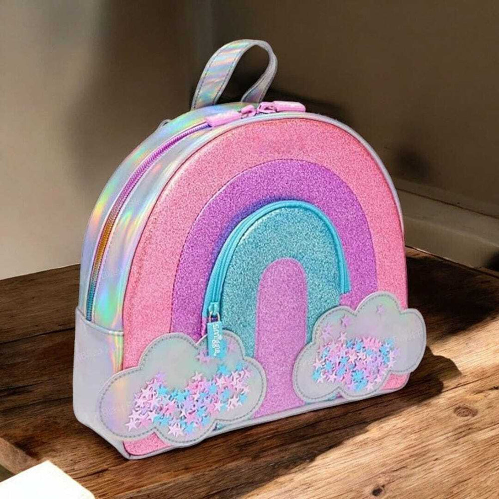 Sparkly toddler backpack rainbow design