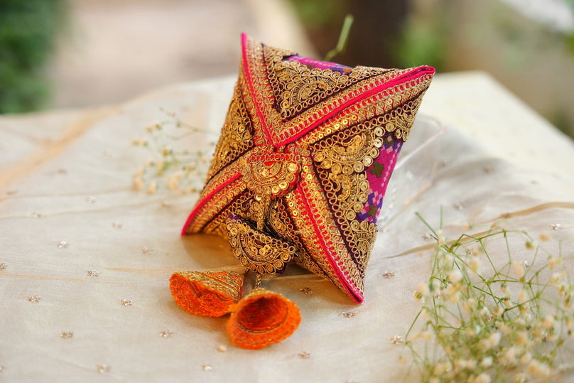 Traditional Patola print wedding shagun cover