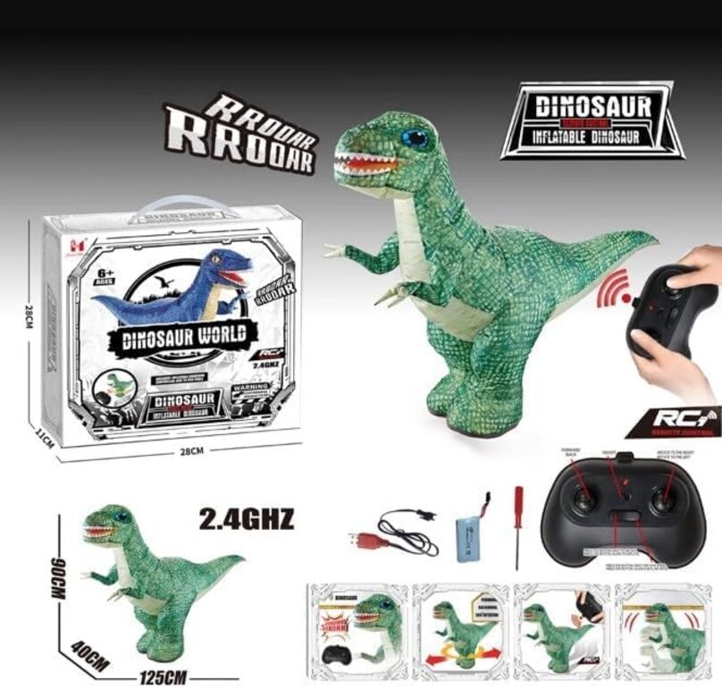 RC Dinosaur Toy – Remote Control Walking Dino with Lights